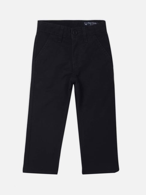Allen Solly Junior Black Cotton Regular Fit Trousers-picture-20