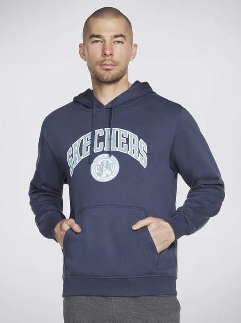 Skechers Blue Relaxed Fit Printed Hooded Sweatshirt-picture-40
