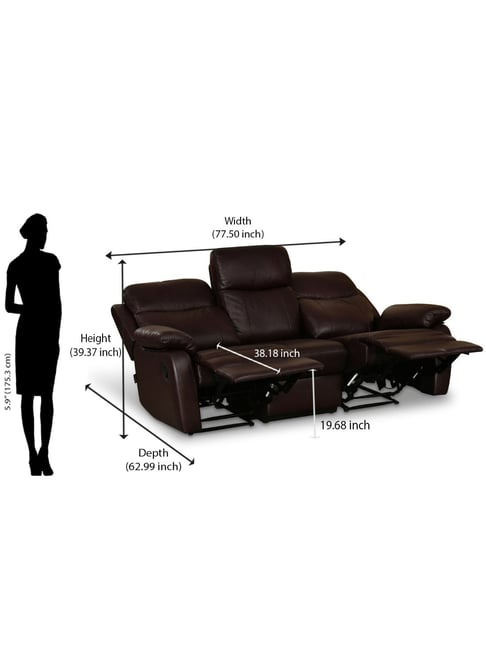 Buy Nilkamal Carolina Brown Leather Seater Sofa at Best Price