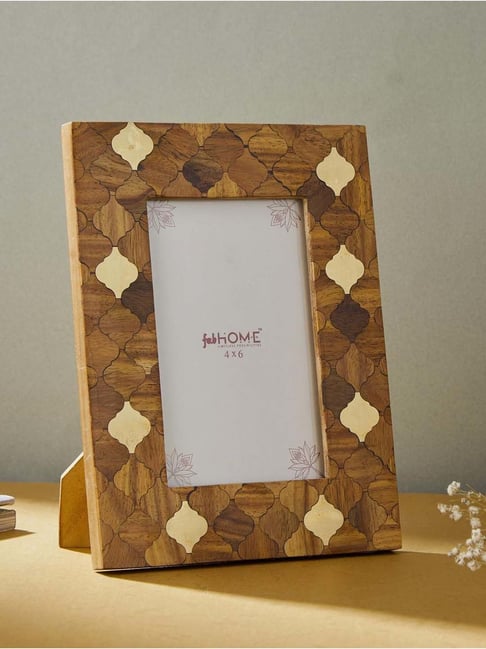 Fabindia Brown Wood Soha Inlay Photo Frame