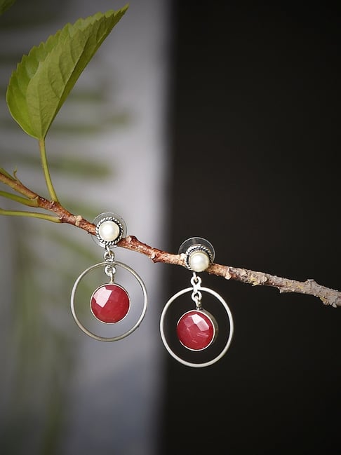 Evelyn Collection - Maroon Earrings | Kinsley Armelle® Official