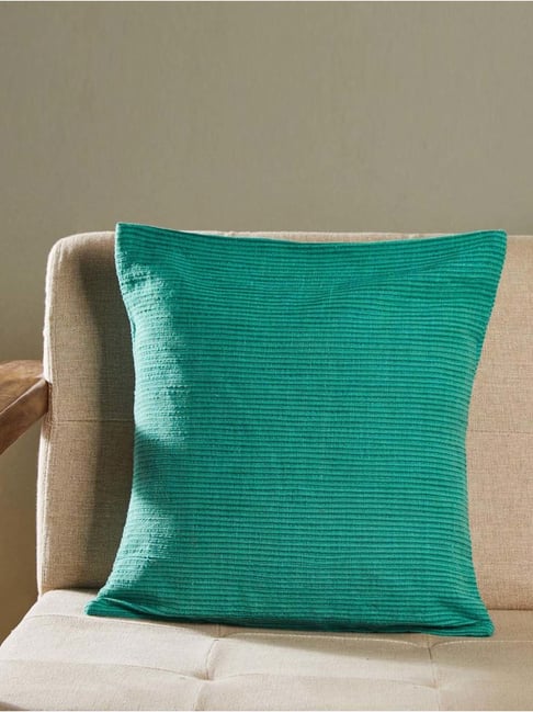 Fabindia Teal Cotton Akshat Cushion Cover-image-29