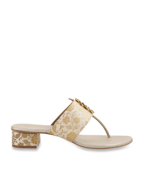 Metro Women's Gold T-Strap Sandals-picture-42