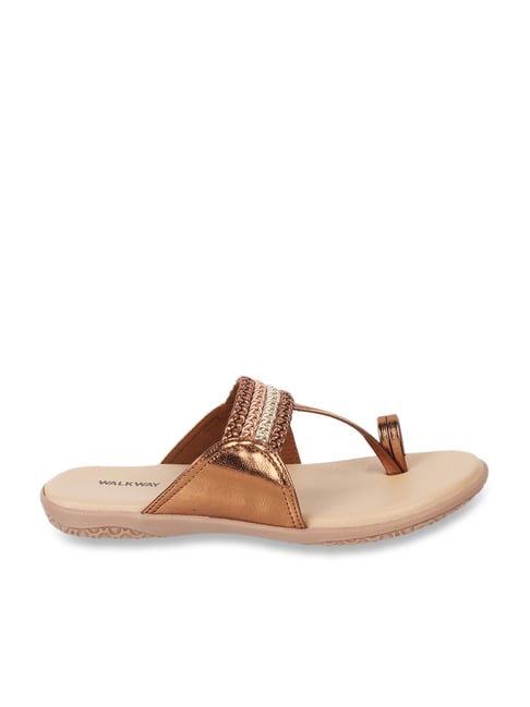 Walkway Women's Bronze Toe Ring Sandals - Main Image