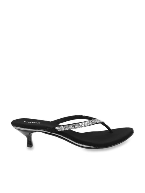 Buy Mochi Women's Black Thong Sandals for Women at Best Price