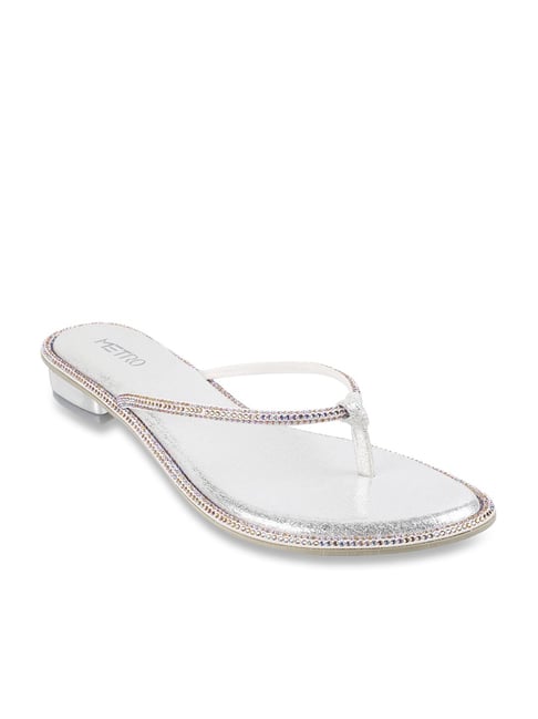 Silver sparkly best sale flip flops