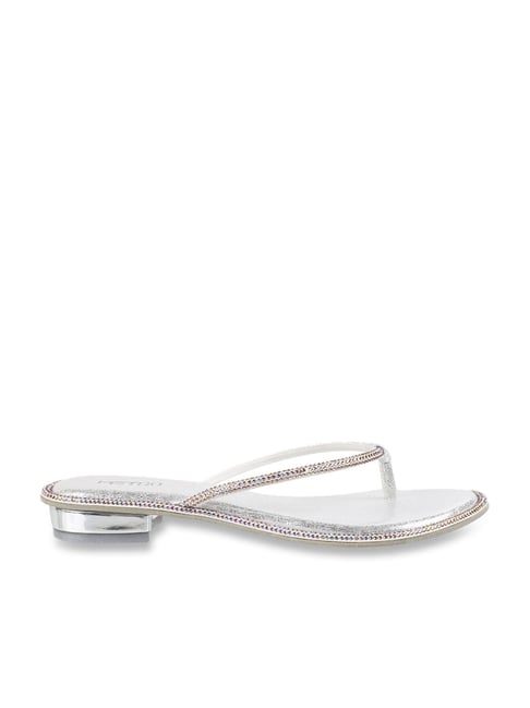Compared To You Sandals in Silver Sparkle – Ivory Gem