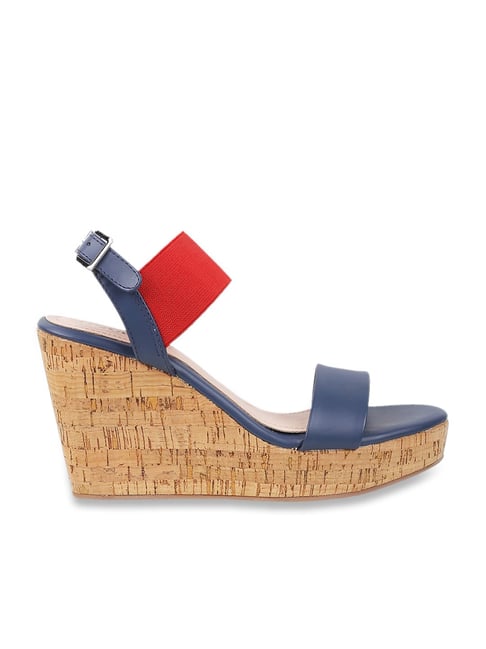 Womens best sale blue wedges