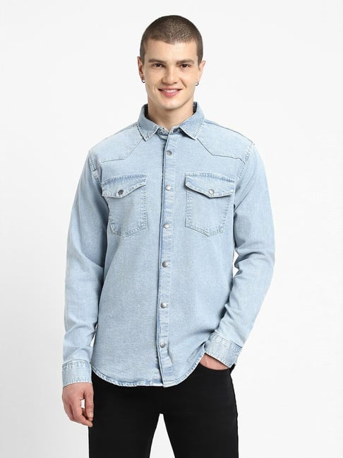High End Mens Denim Shirt Japanese & Korean Trend, Long Sleeved, Retro  Style, Casual & All Match Work Jackets For Men By Brand 220322 From  Long005, $20.21 | DHgate.Com