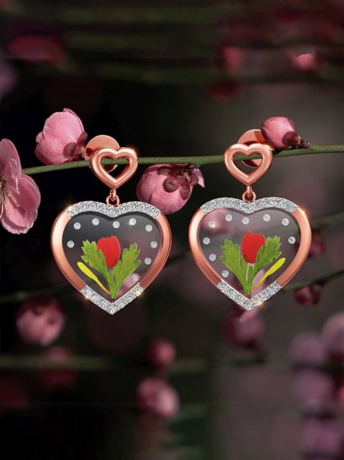 Joyalukkas 18k Gold Gleam Diamond Drop Earrings-picture-43