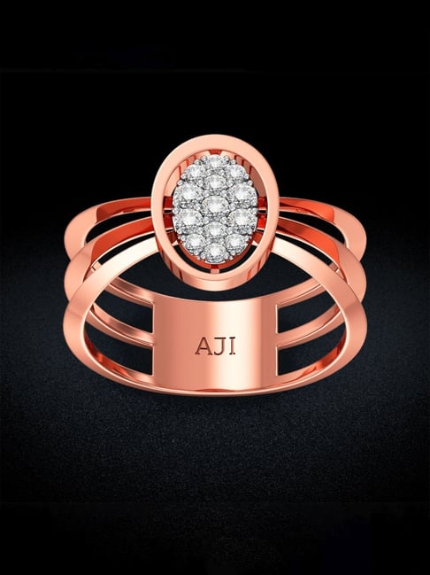 Joyalukkas 18k Gold Elliptical Inspired Diamond Casual Ring for Women-picture-26