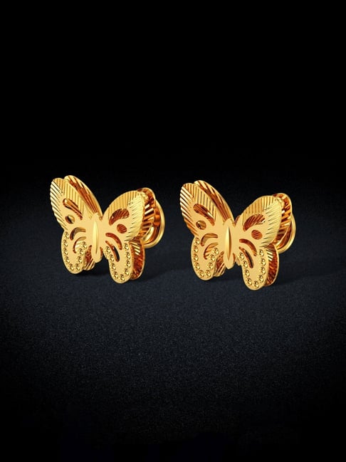 Buy Joyalukkas 22k Gold Gleam Stud Earrings for Women Online At