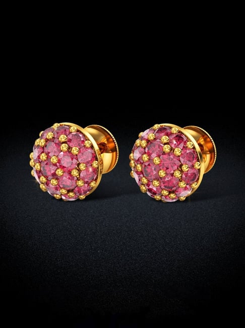 Women's Alloy Stud Earrings in Gold and PinkDefault Title | Pink stud  earrings, Earring store, Online earrings