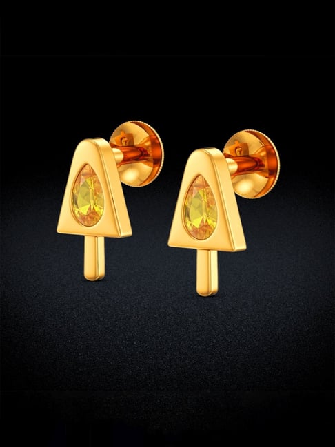 Buy Delicate Twisted S Pattern Gold Earrings |GRT Jewellers