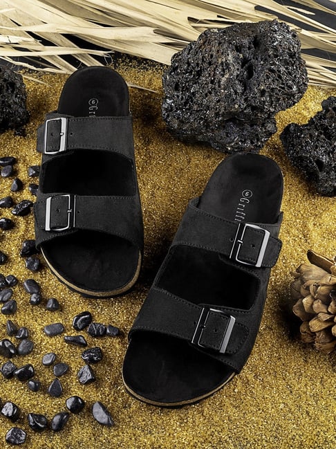 Black suede flip discount flops