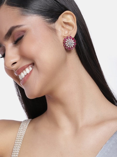 Flipkart.com - Buy Tvayaa Art Designer Stud Earrings Mirror Gold Plated  Hand Paint Jewellery (Multi colour) Brass Stud Earring Online at Best  Prices in India