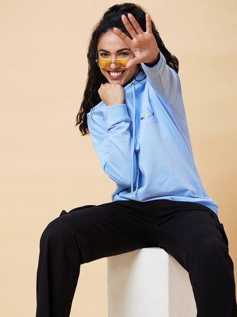 Globus Blue Cotton Printed Hoodie-picture-38