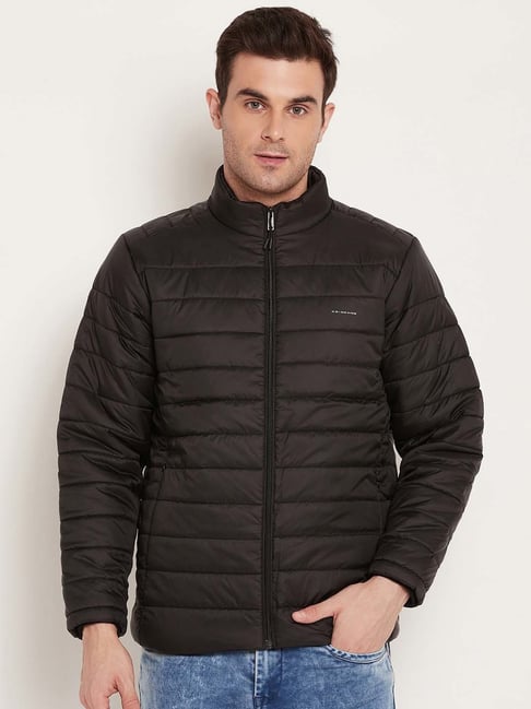 Okane Black Regular Fit Puffer Jacket