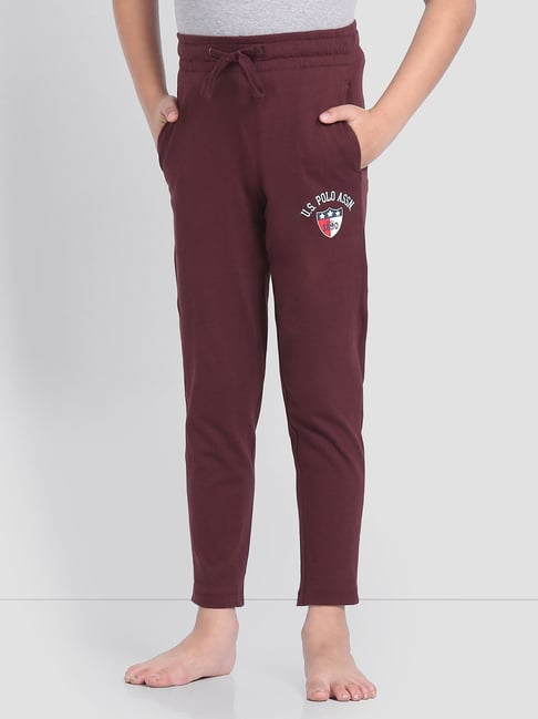 U.S. Polo Assn. Kids Maroon Solid Trackpants-picture-29