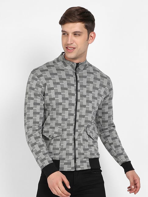 Campus Sutra Grey Regular Fit Textured Jacket-picture-22