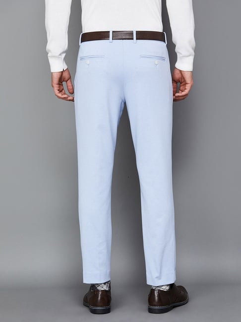 Fitted light blue wool suit pants | The Kooples - US