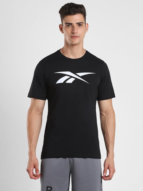 Reebok Black Cotton Regular Fit Printed Sports T-Shirt-picture-15