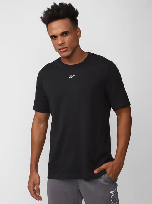Reebok Black Slim Fit Sports T-Shirt-image-49