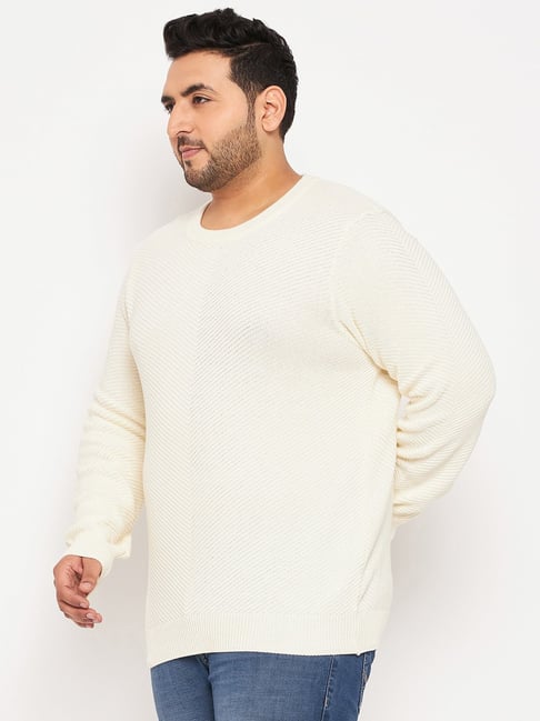 Plus size fashion off white sweater