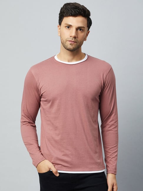 Club York Dusty Pink Regular Fit Crew T-Shirt