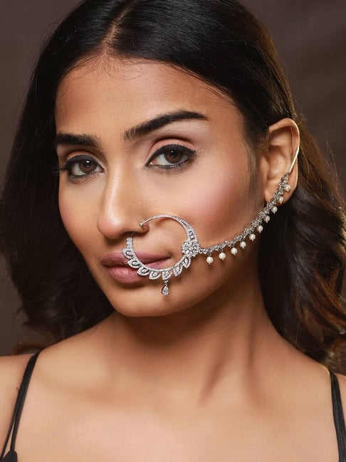 BodyJewelryOnline Diamond Nose Ring 14kt White Gold 20ga or 18ga India |  Ubuy