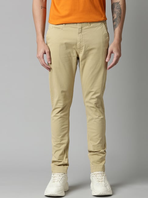 Khaki MEN Extra Slim Fit Chino Canvas Trousers 2705855 | DeFacto