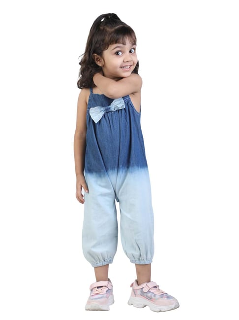 Budding Bees Kids Blue Ombre Jumpsuit with Attached Bow