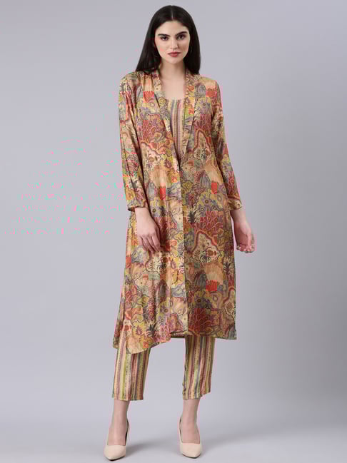 showoffff SHOWOFF Multicolor Cotton Blend Striped Co-ord Set-picture-14