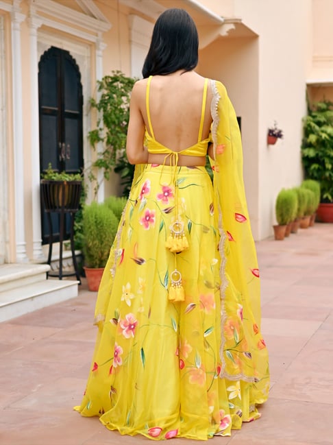 Mustard Magic Yellow Printed Lehenga Set - Mahima Mahajan- Fabilicious  Fashion