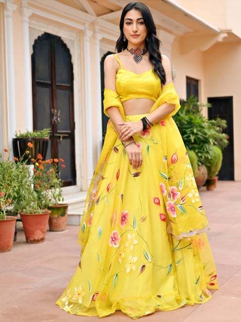 Yellow Digital Print Lehenga Choli In Chinon Fabric SFZ120986 – Siya  Fashions