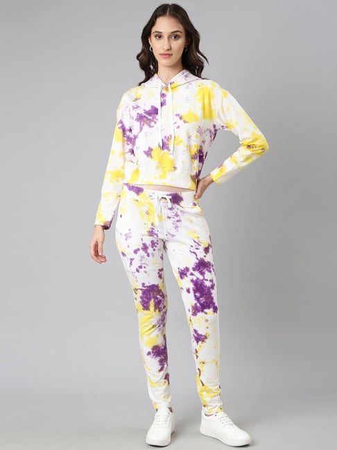 SHOWOFF Multicolor Cotton Blend Tie - Dye Tracksuit