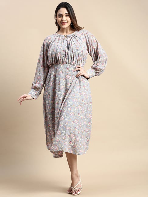 slim fit dress slacks Smak Parlour Silver Mock Turtleneck Fit & Flare Dress  Unique Vintage