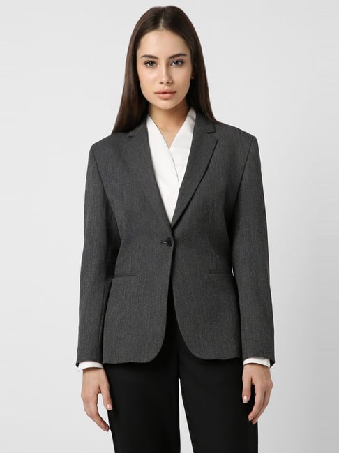 Annabelle by Pantaloons Grey Chequered Blazer