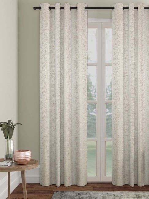 HOSTA HOMES Cream Polyester Door Blackout Curtain-image-28