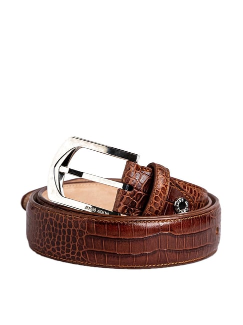 James Aston Brown Leather Waist Belt for Men