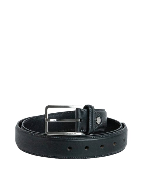 James Aston Black Leather Waist Belt for Men