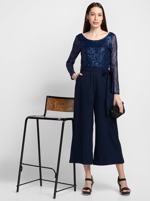 Globus Navy Embellished Jumpsuit