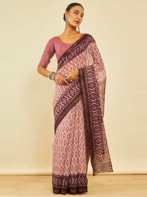 Red Dola Silk With Ikat Printed Saree – Sareewave