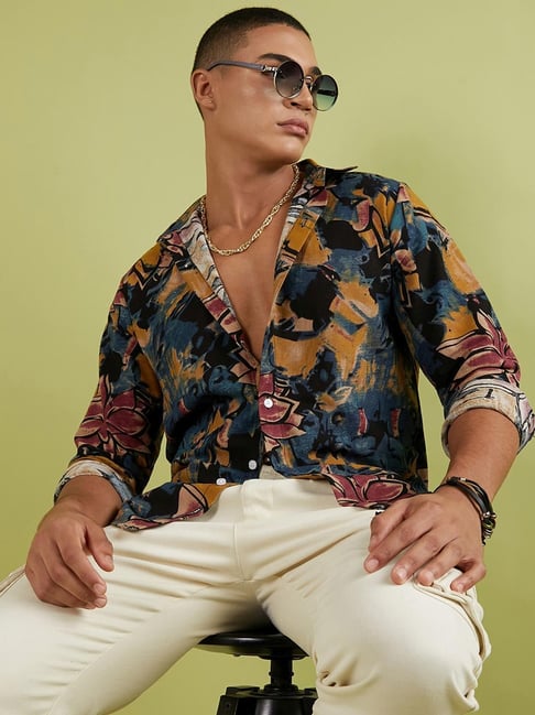 cahoot Campus Sutra Multicolored Cotton Regular Fit Printed Shirt-picture-38