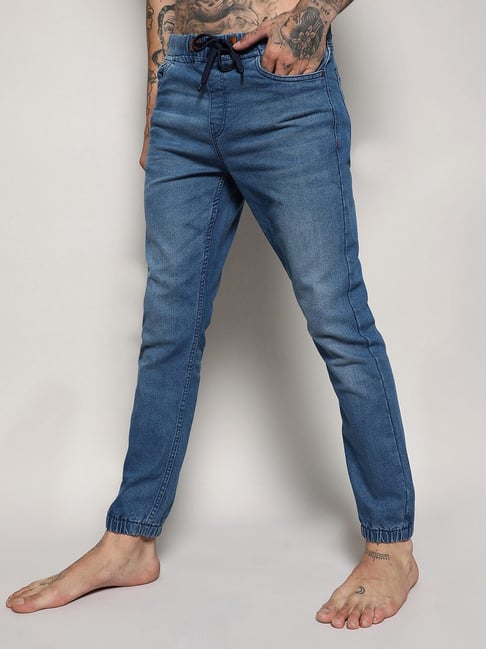 cahoot Campus Sutra Blue Regular Fit Jogger Jeans-picture-15