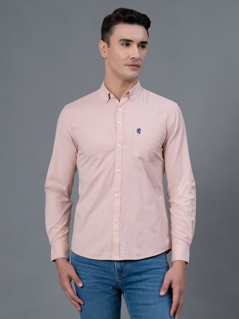 Buy Red Tape Peach Regular Fit Shirt for Men's Online Tata CLiQ