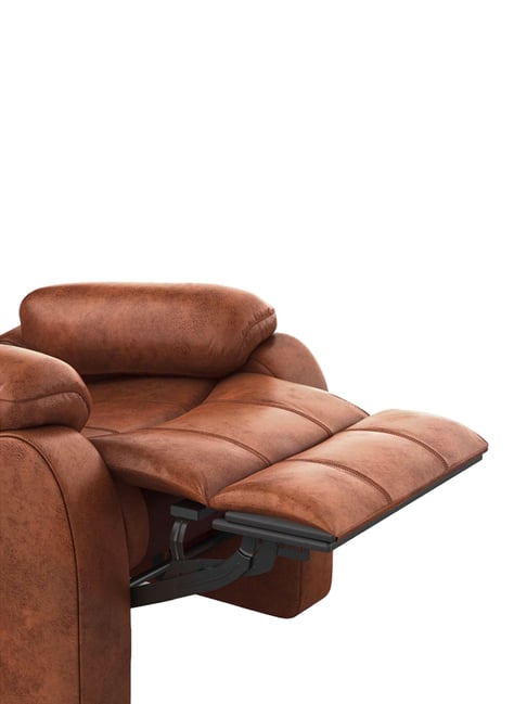 Duroflex Avalon Orange Wood Seater Recliner Sofa