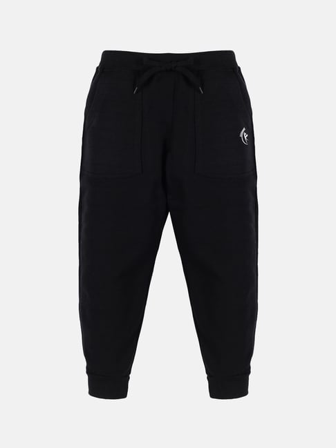 Kiddopanti Kids Jet Black Solid Trackpants