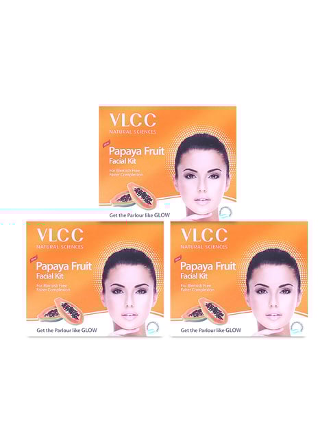 VLCC Papaya Fruit Facial Kit - Pack of 3