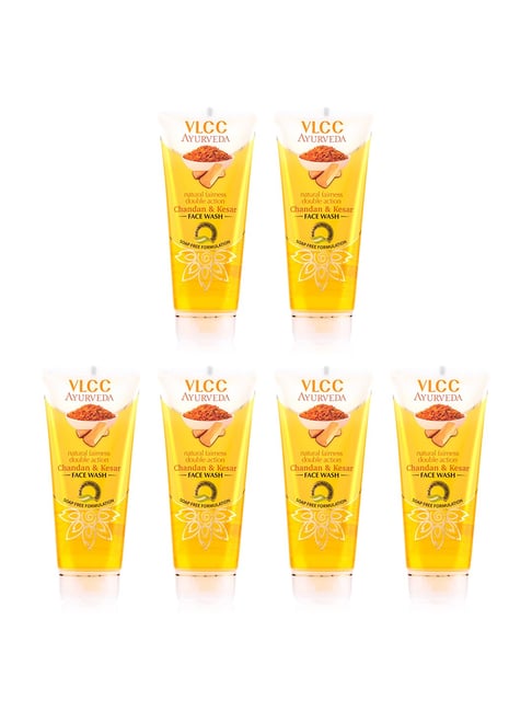 VLCC Ayurveda Natural Fairness Chandan & Kesar Face Wash - Pack of 6-picture-36